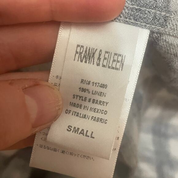 Frank‎ & Eileen Barry Linen Button Down Shirt Plaid Gray Small - Picture 3 of 5